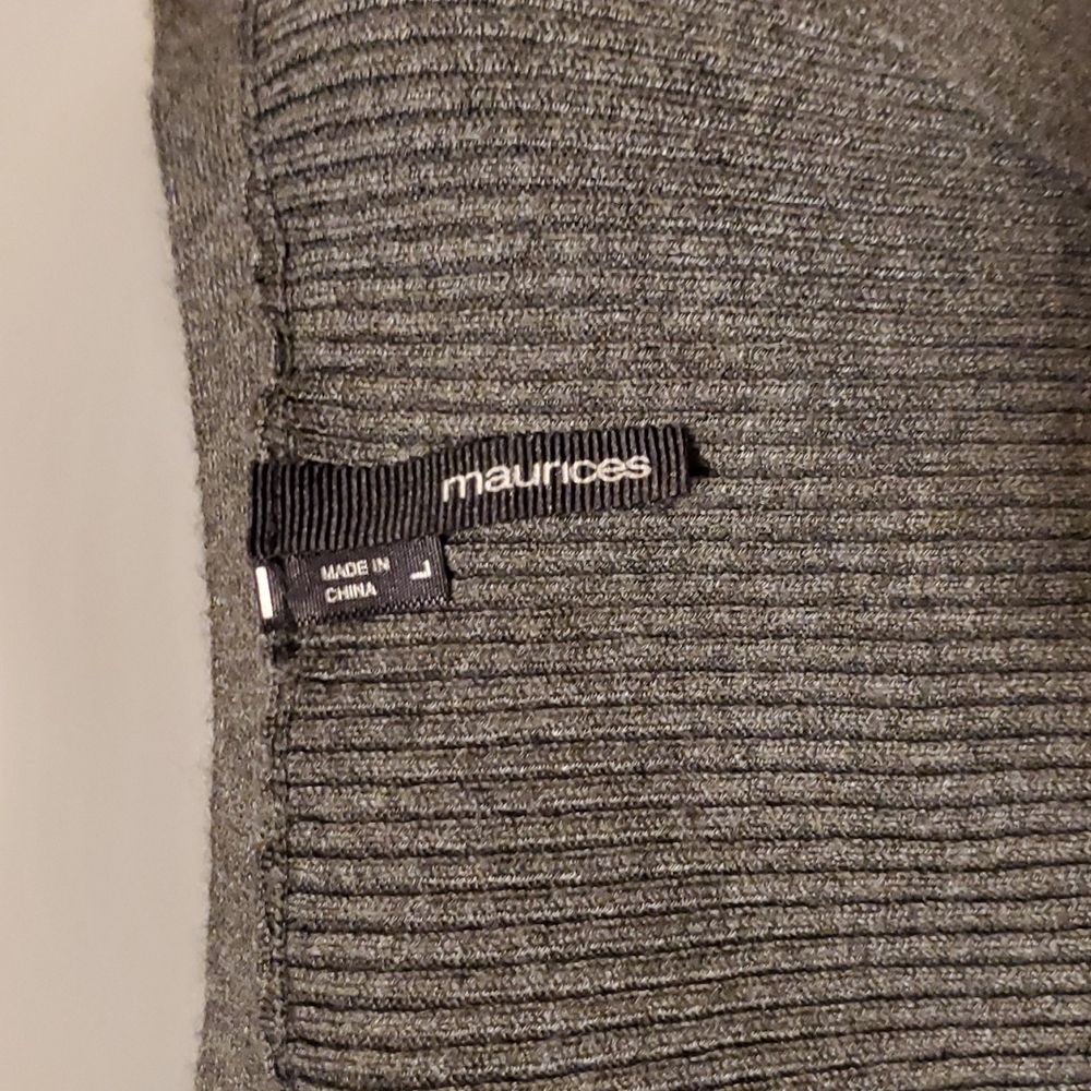 Large, dark grey Maurices light- weight sweater.